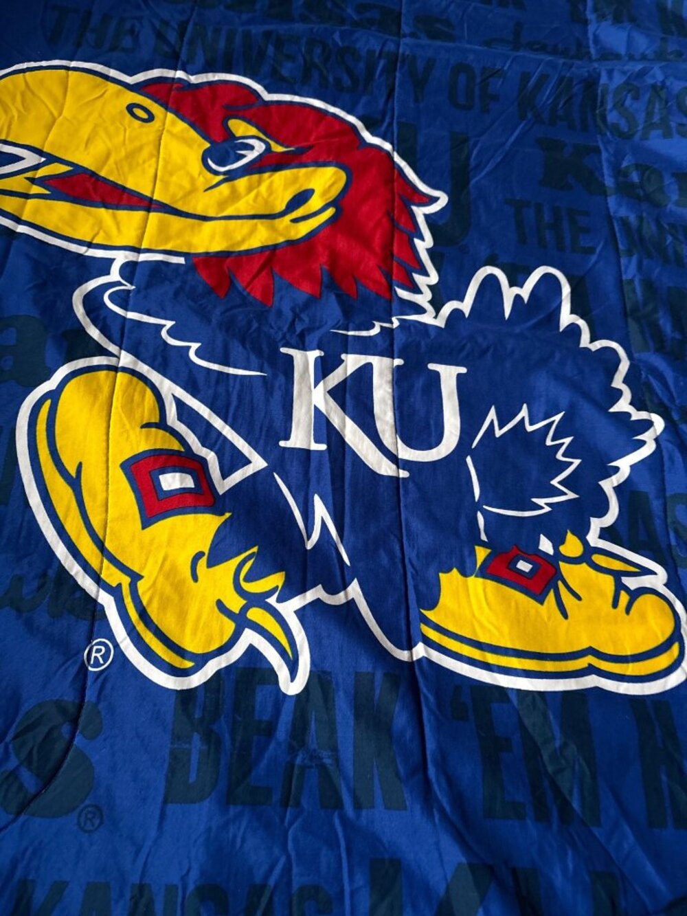 The University Of Kansas Jayhawks Logo Polyester Blanket By Northwest 84" x 64"